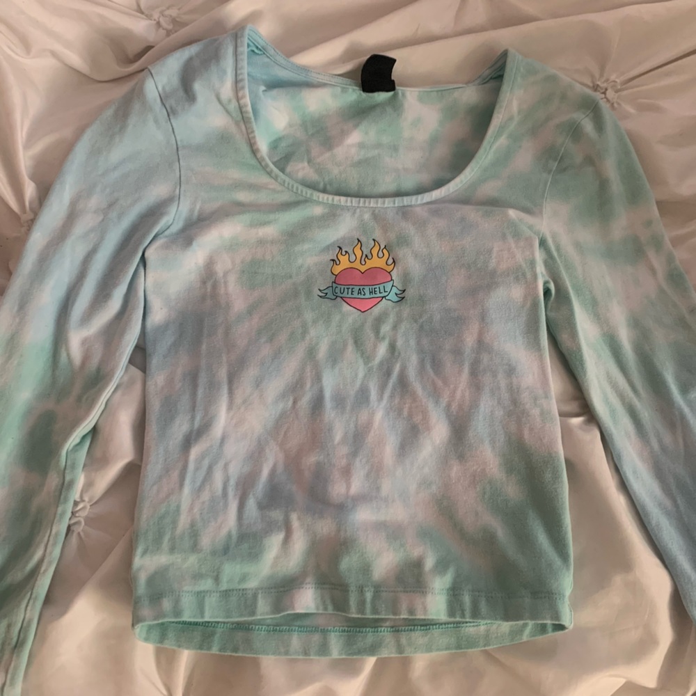 Size XS teal long sleeve.